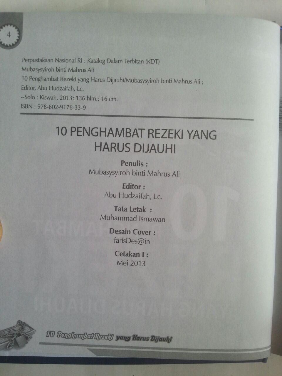 Buku 10 Penghambat Rezeki Yang Harus Dijauhi isi 2