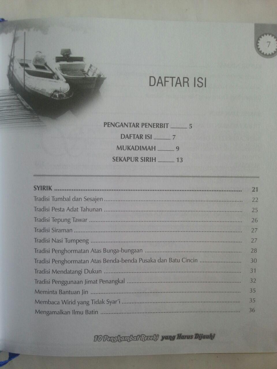Buku 10 Penghambat Rezeki Yang Harus Dijauhi isi