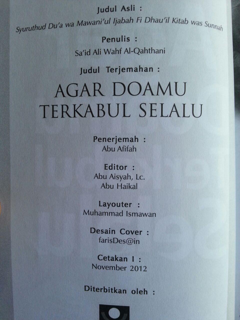 Buku Agar Doamu Terkabul Selalu Panduan Praktis Doa Mustajab isi 2