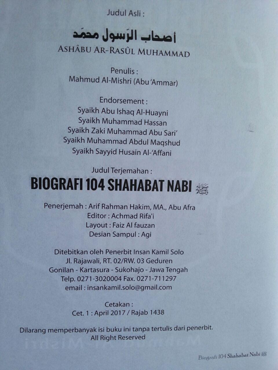 Buku Biografi 104 Shahabat Nabi isi 2