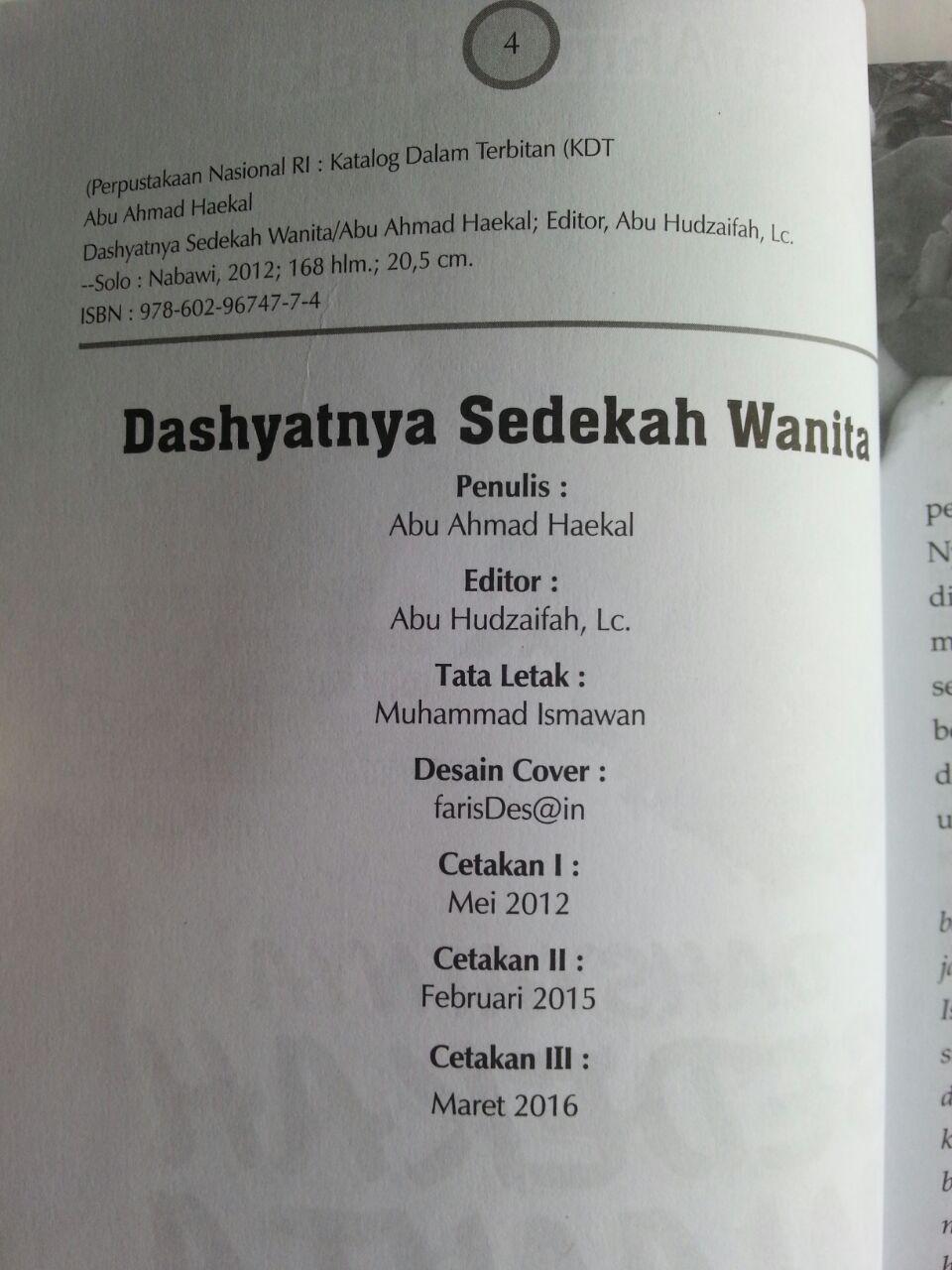 Buku Dahsyatnya Sedekah Wanita Membentengi Diri Dari Neraka isi