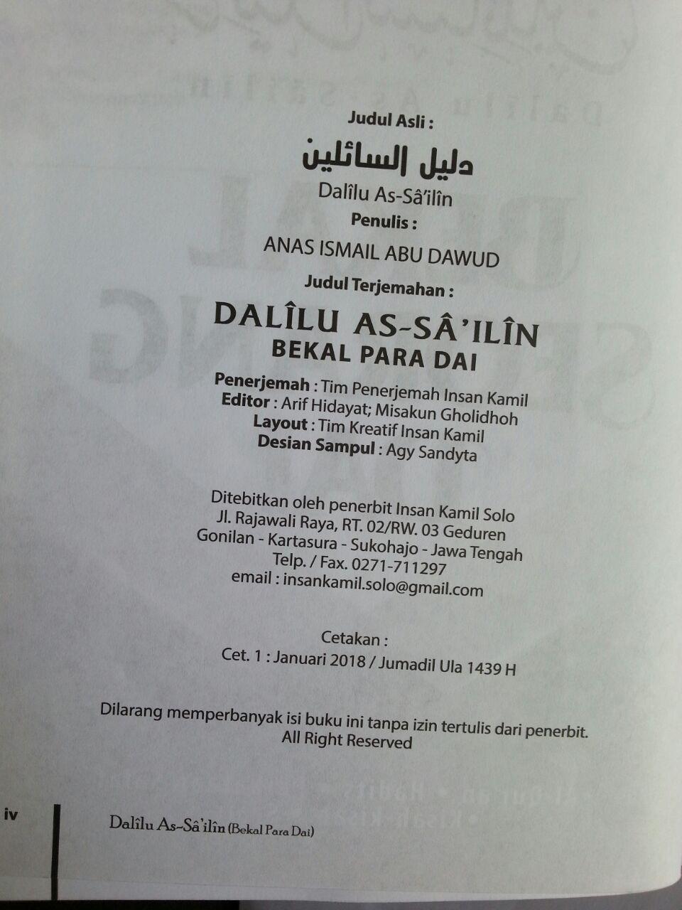 Buku Dalilu As-Sailin Bekal Seorang Dai isi 3