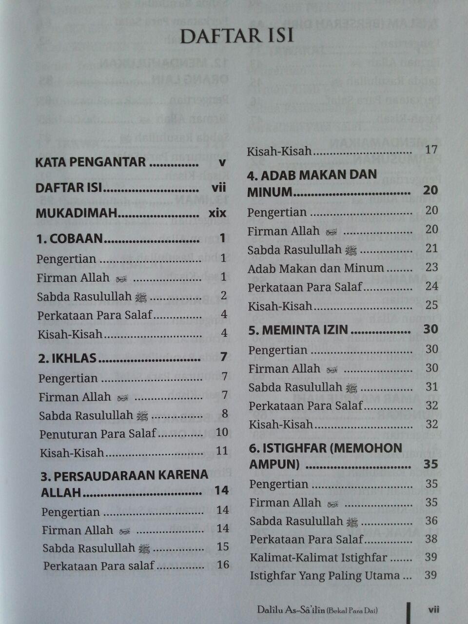 Buku Dalilu As-Sailin Bekal Seorang Dai isi