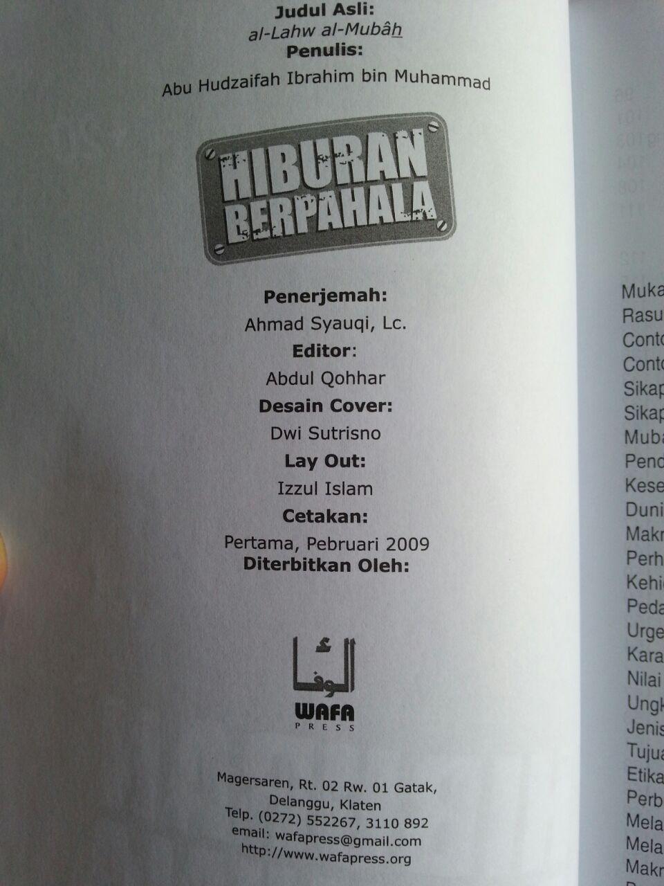 Buku Hiburan Berpahala isi