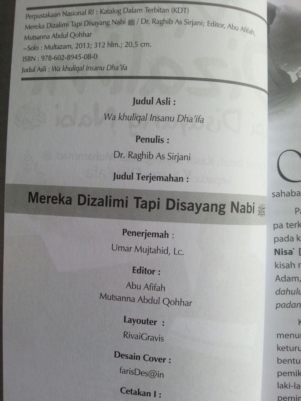 Buku Mereka Dizalimi Tapi Disayang Nabi Potret Indah Kasih Sayang Nabi isi