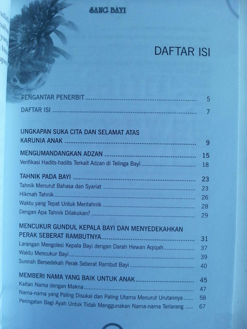 Buku Sang Bayi Kusambut Kelahiranmu Dengan Sunnah Nabimu isi 2