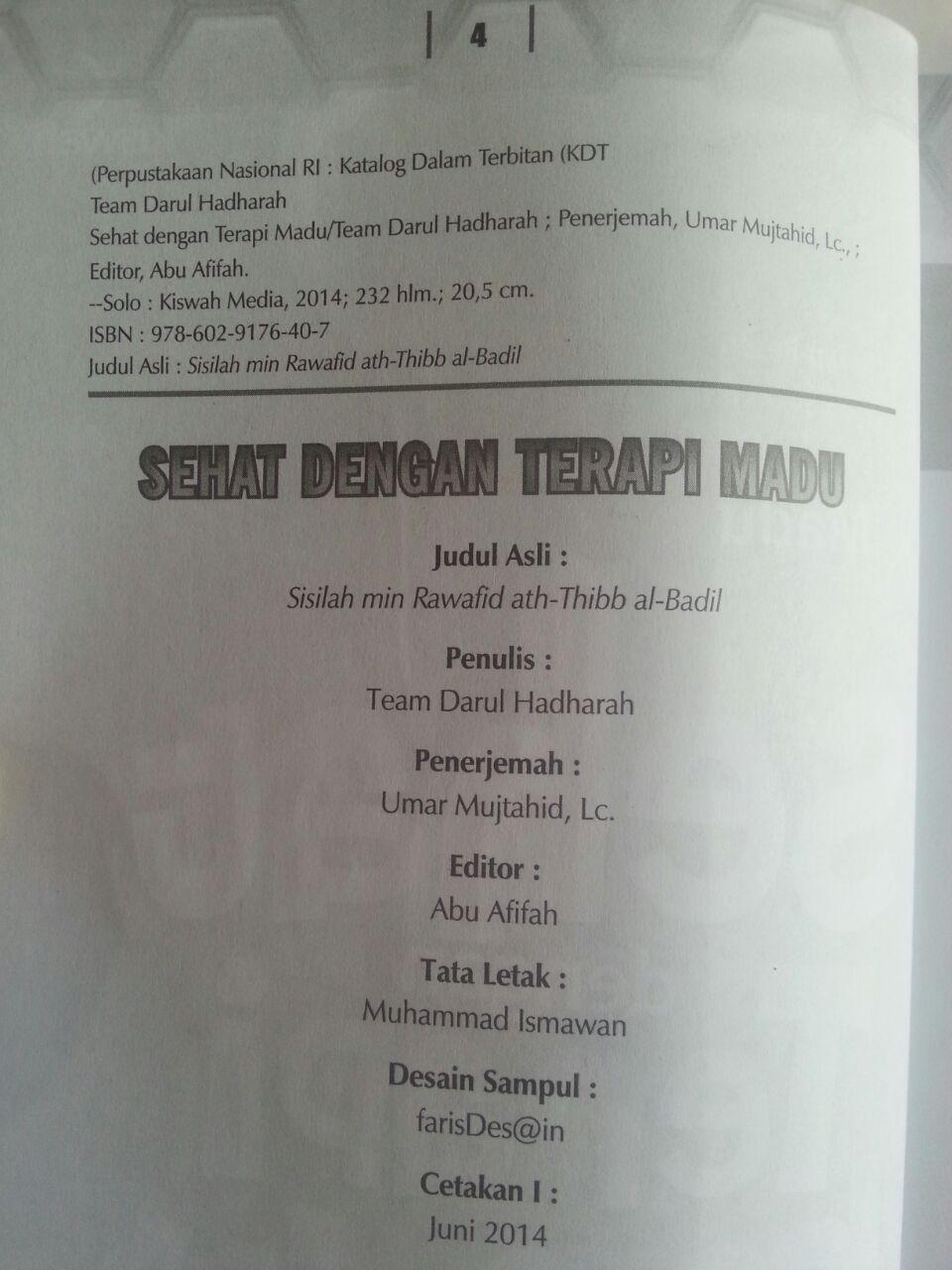 Buku Sehat Dengan Terapi Madu Resep Kesehatan Kecantikan isi