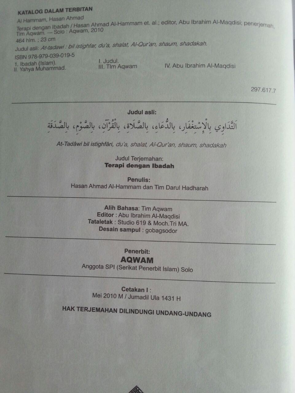 Buku Terapi Dengan Ibadah Istighfar Sedekah Doa Dll isi
