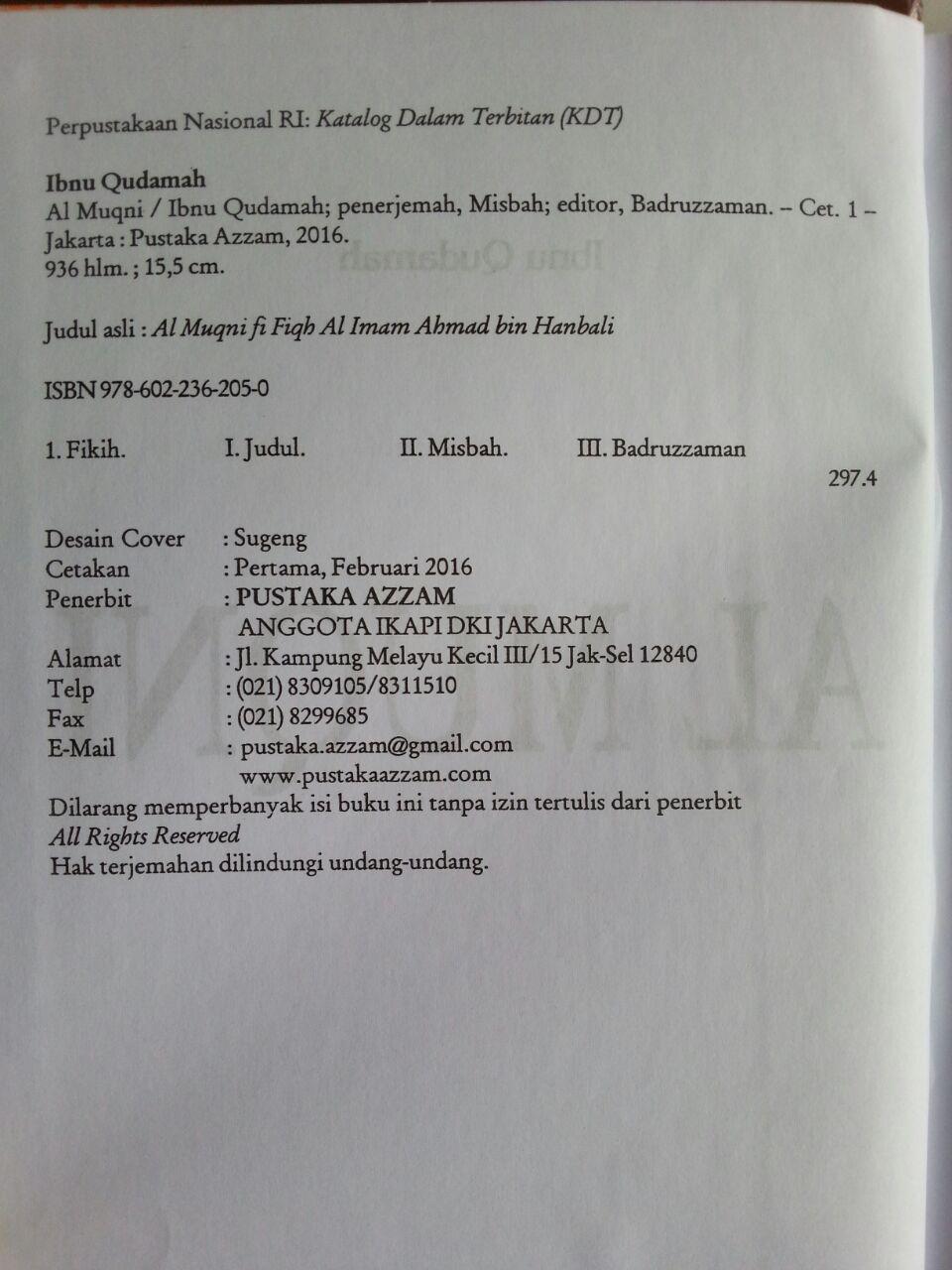 Buku Al-Muqni' Ibnu Qudamah Jilid 1 isi 2