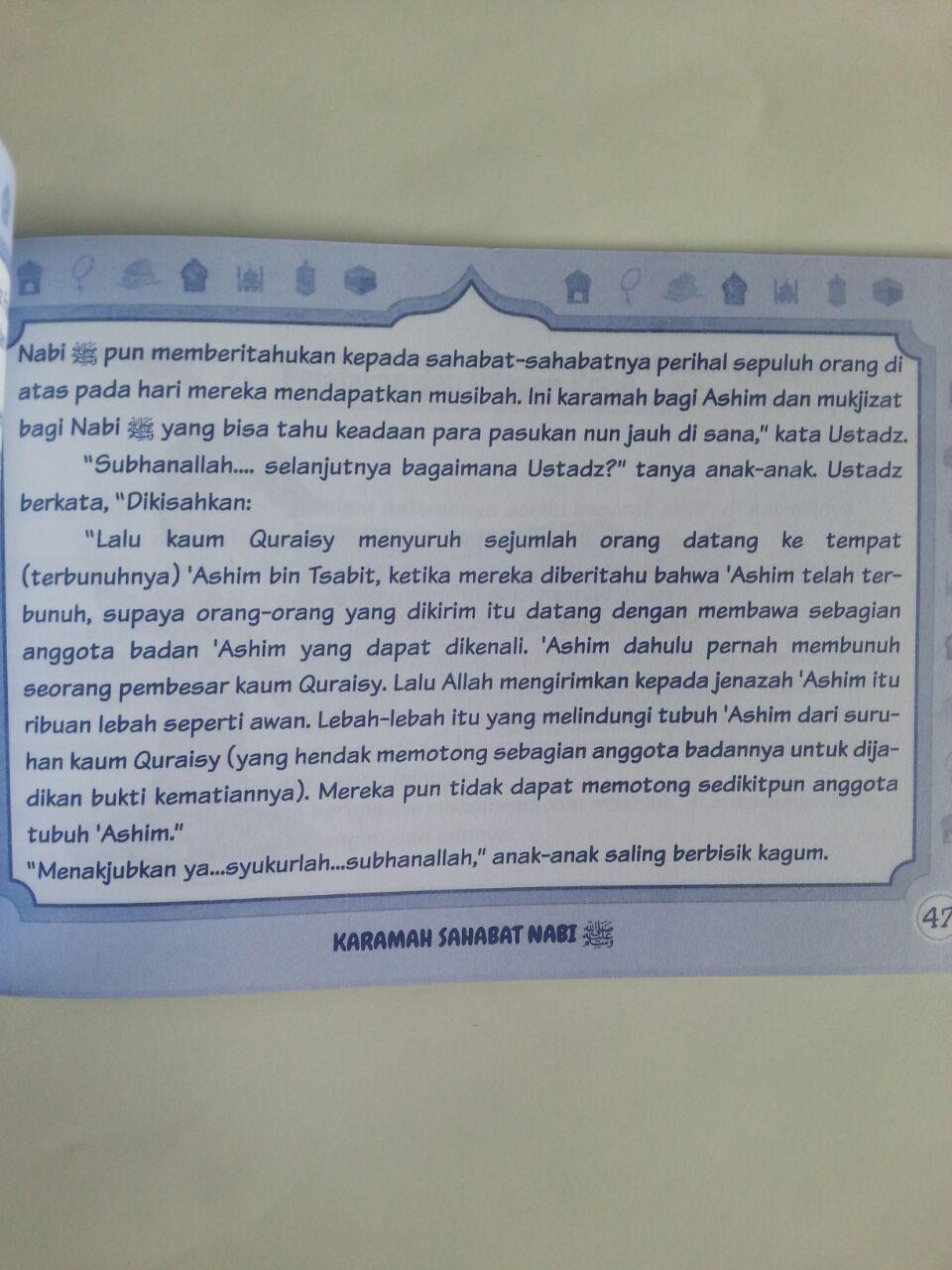Buku Anak Karamah Sahabat Nabi Kisah-Kisah Ajaib Kekasih Allah isi 3