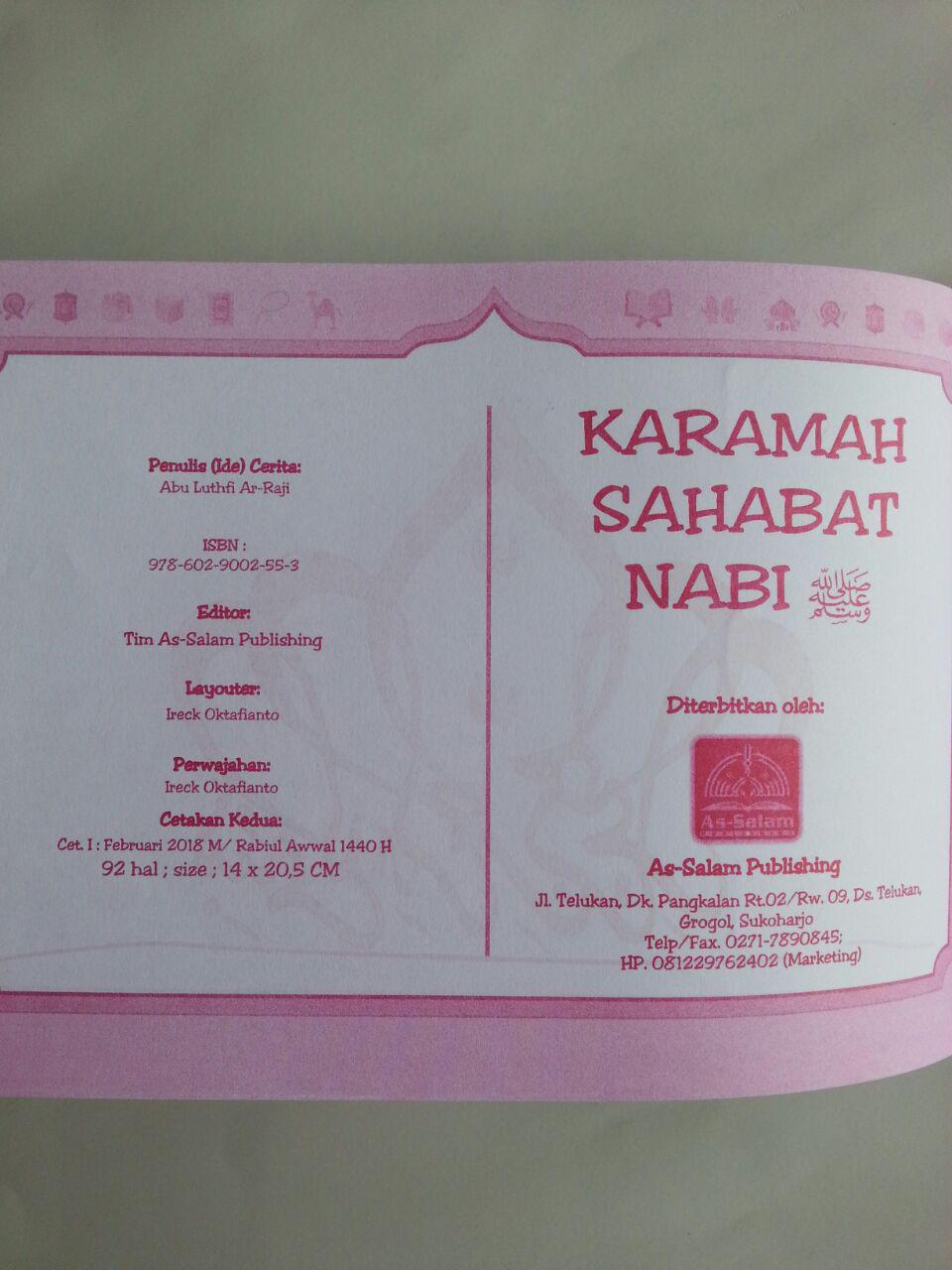 Buku Anak Karamah Sahabat Nabi Kisah-Kisah Ajaib Kekasih Allah isi