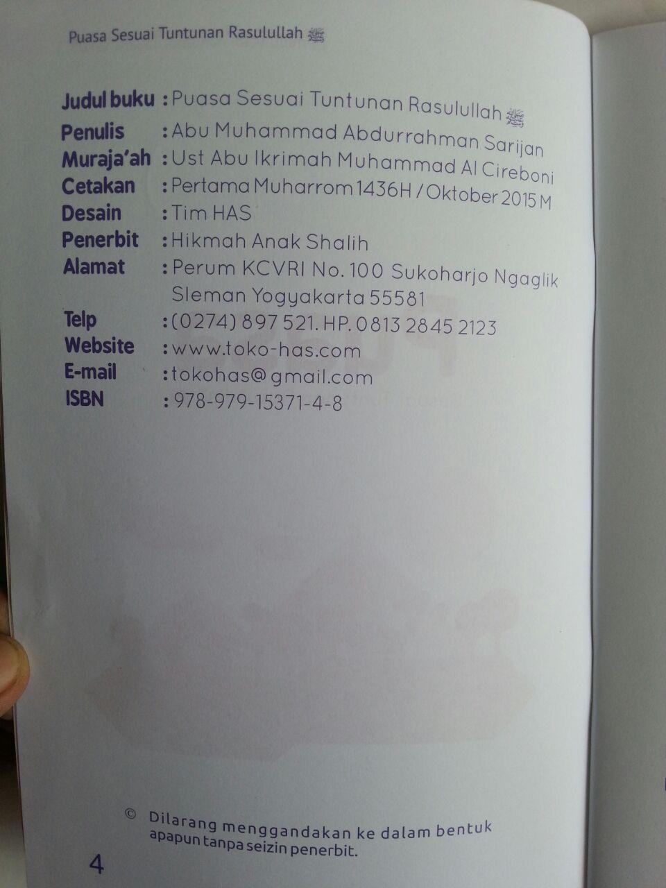 Buku Anak Puasa Sesuai Tuntunan Rasulullah isi