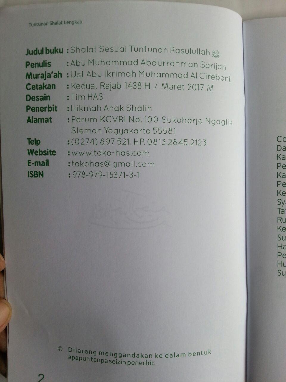 Buku Anak Shalat Sesuai Tuntunan Rasulullah isi