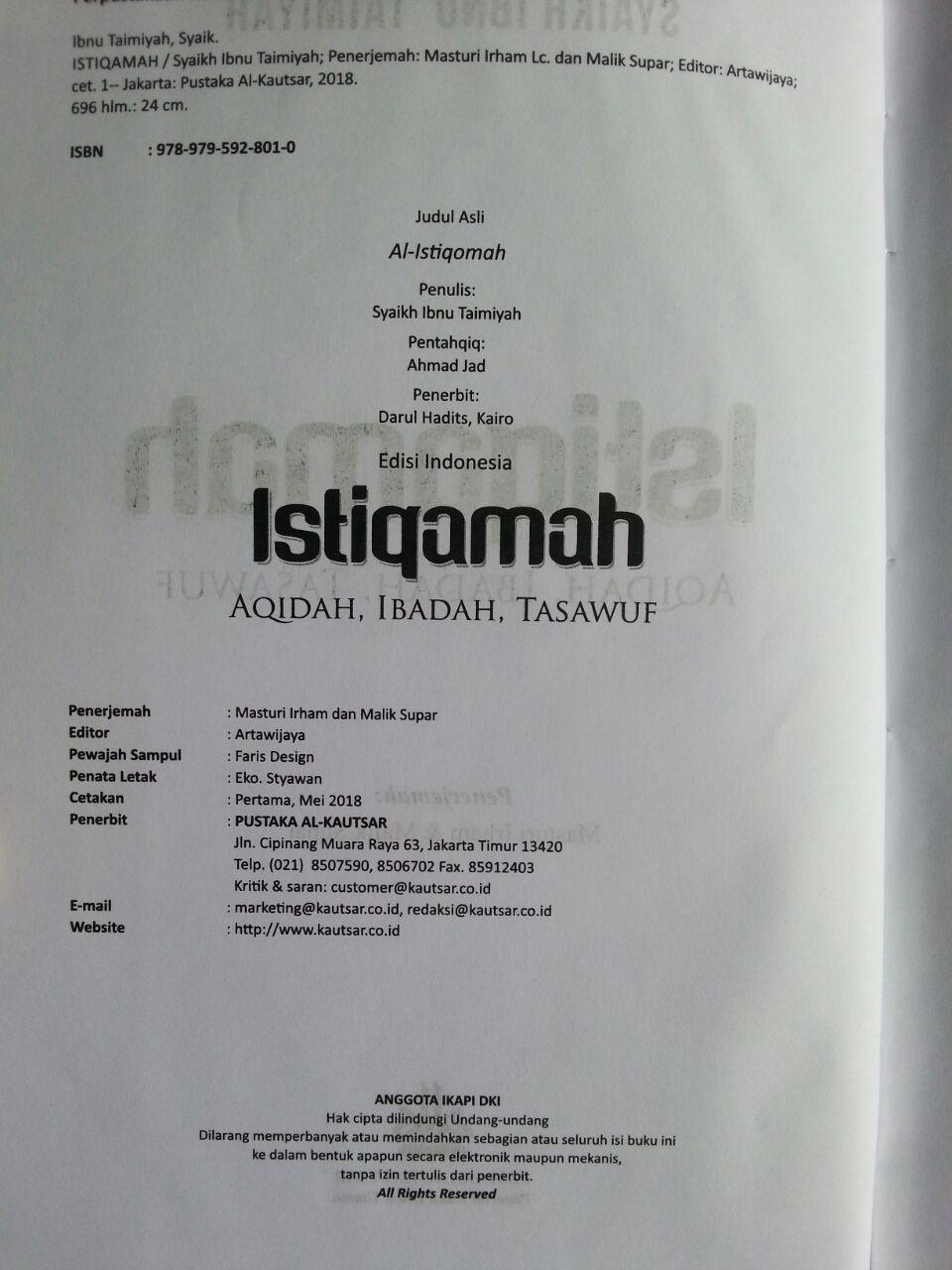 Buku Istiqamah Pelajaran Akidah Ibadah Dan Tasawuf isi 2