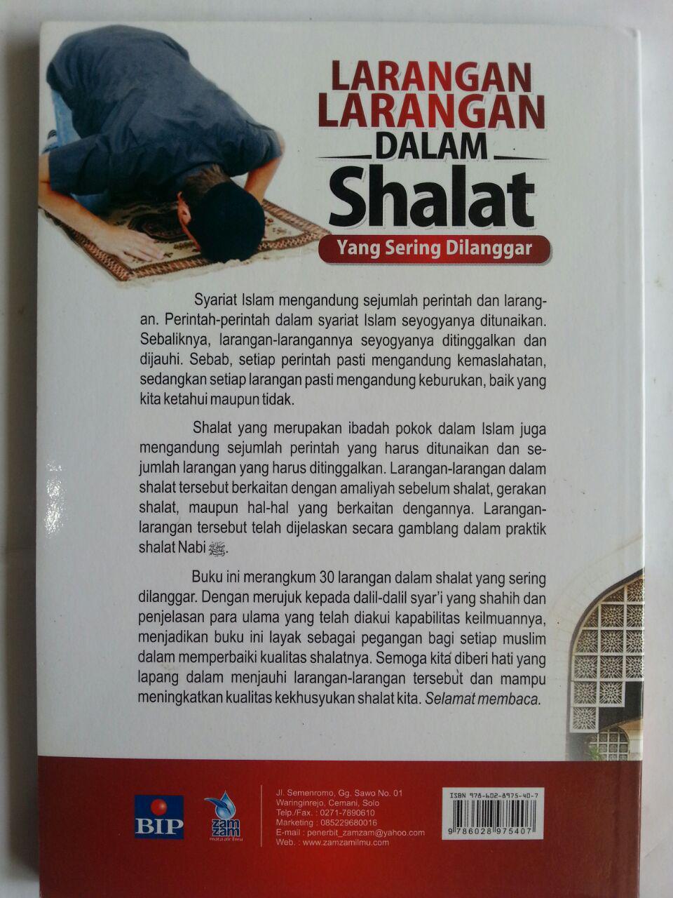 Buku Larangan-Larangan Dalam Shalat Yang Sering Dilanggar cover