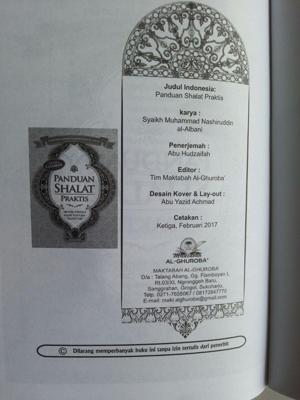 Buku Panduan Shalat Praktis Disertai Gambar Syaikh Albani isi