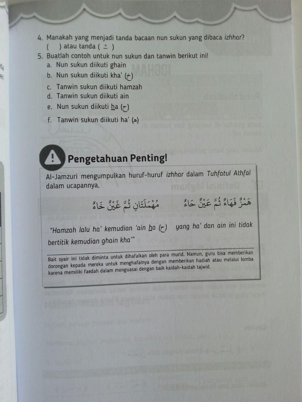 Buku Pelajaran Tajwid Berdasar Kurikulum Saudi Arabia Jilid 1 isi 3