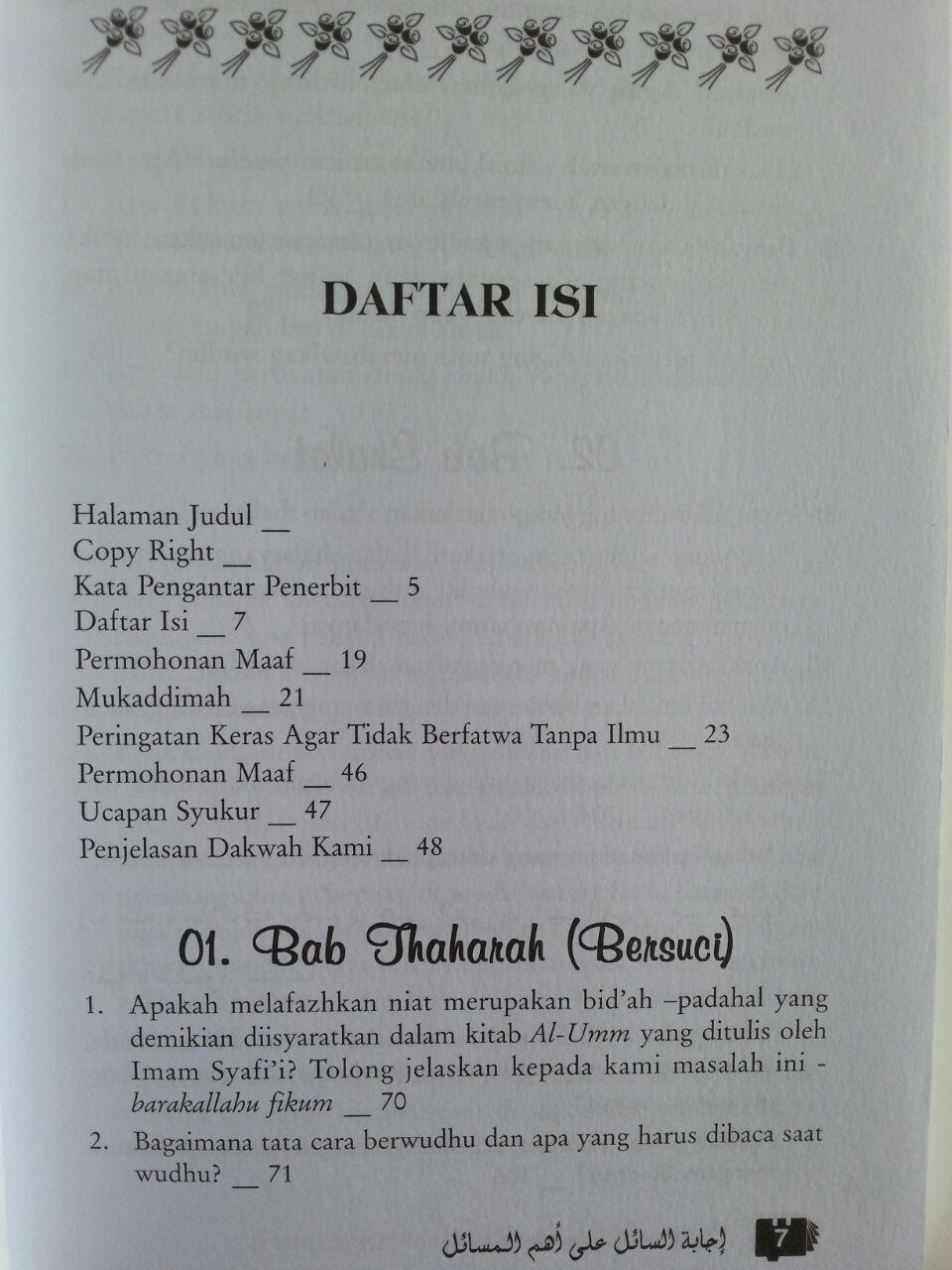 Buku Tanya Jawab Bersama Syaikh Muqbil Set 2 Jilid isi