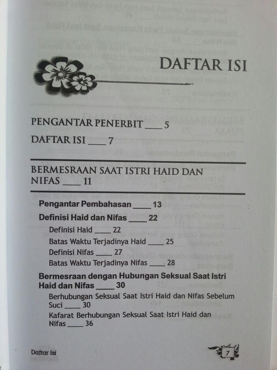 Buku Tetap Mesra Saat Darurat Tinjauan Fiqih Bermesraan Saat Haid Nifas isi