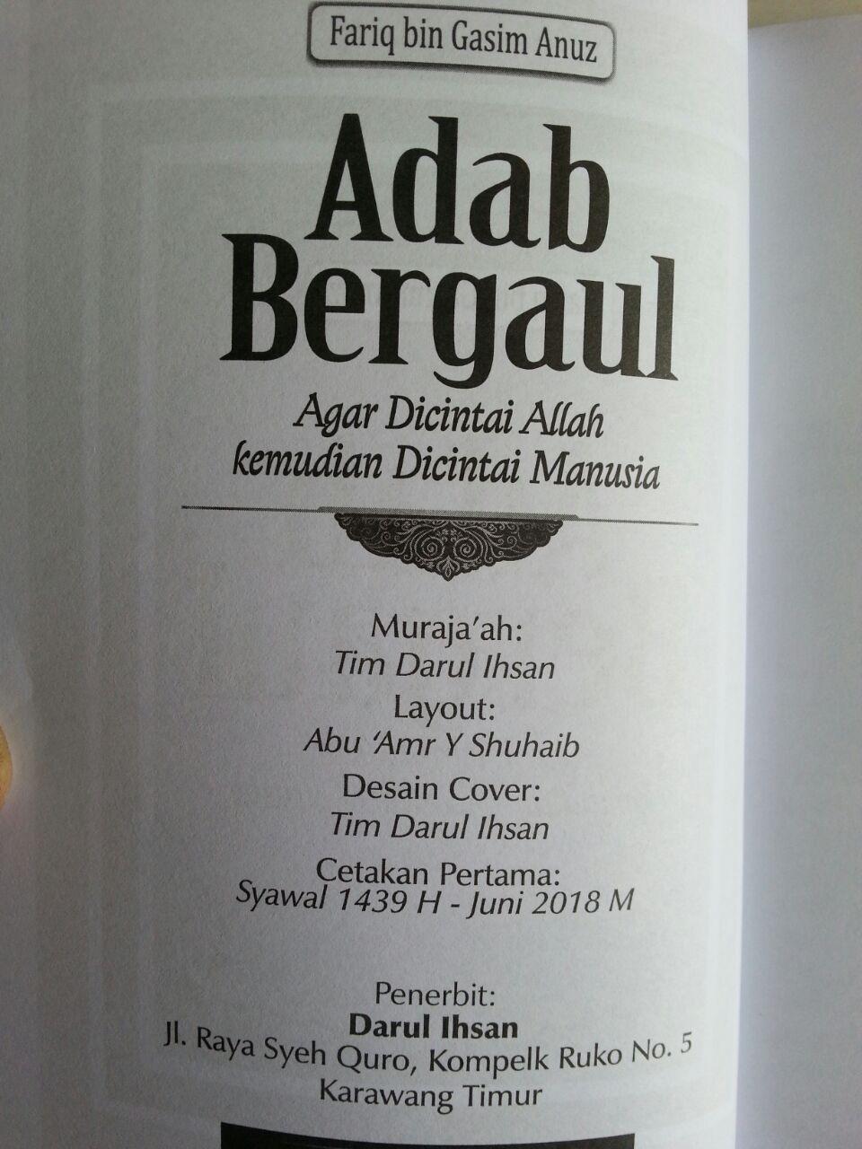 Buku Adab Bergaul Agar Dicintai Allah Kemudian Dicintai Manusia isi 2