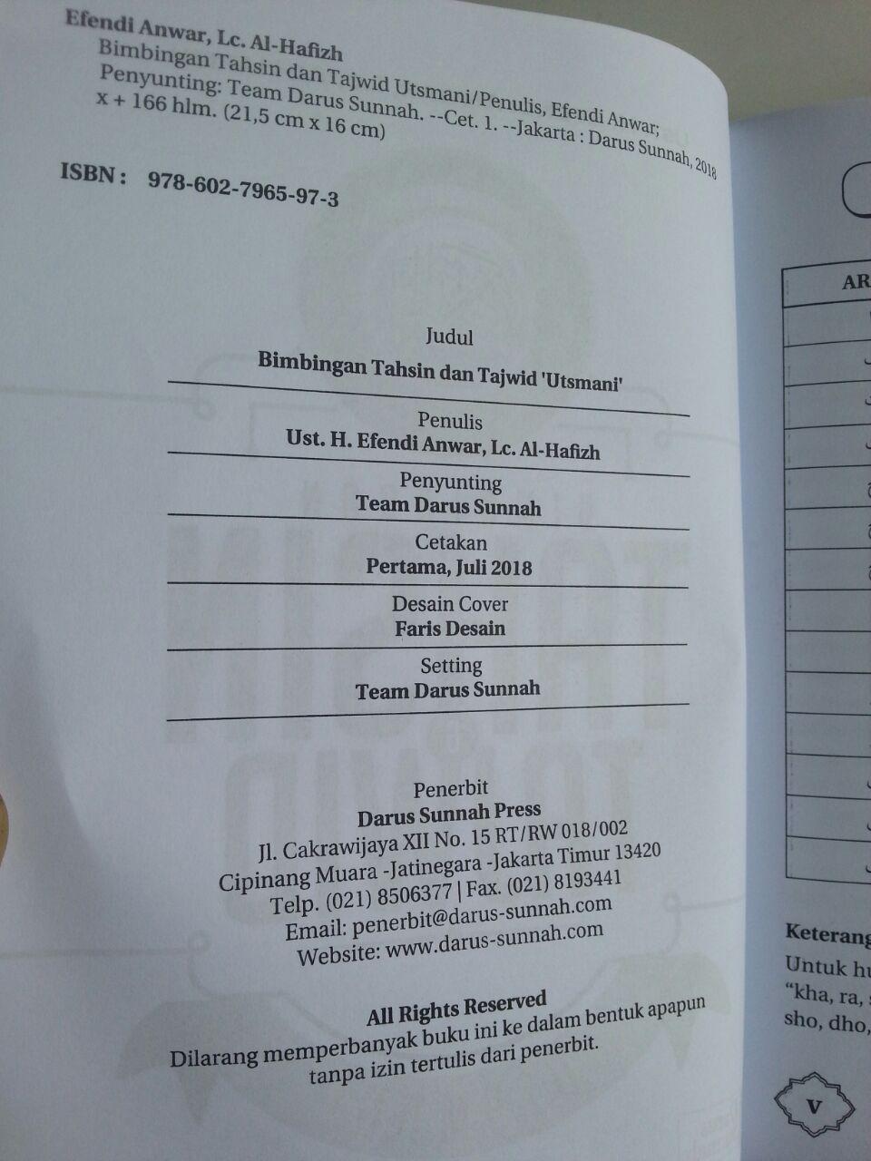 Buku Bimbingan Tahsin Dan Tajwid Utsmani isi