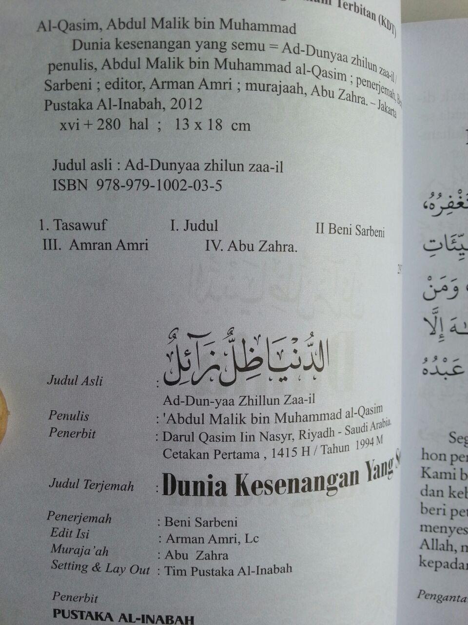 Buku Dunia Kesenangan Yang Semu isi 2