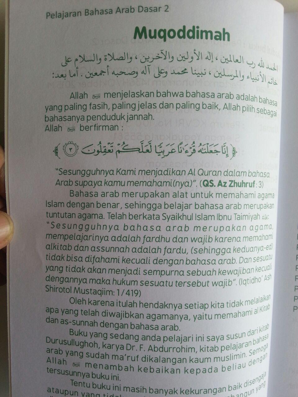 Buku Pelajaran Bahasa Arab Dasar 2 Latihan Percakapan isi