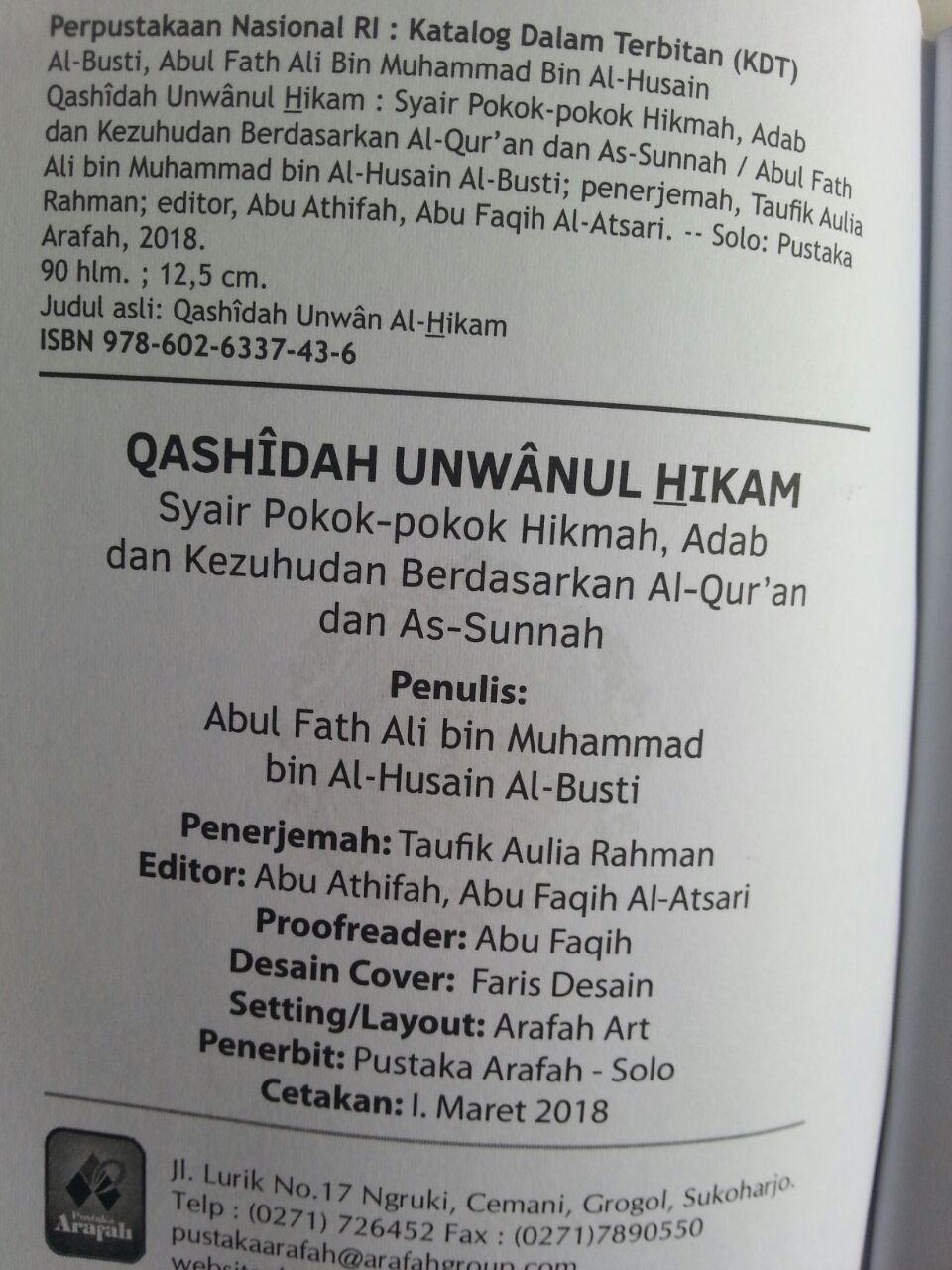 Buku Saku Qashidah Unwanul Hikam Syair Pokok Hikmah Adab isi 2