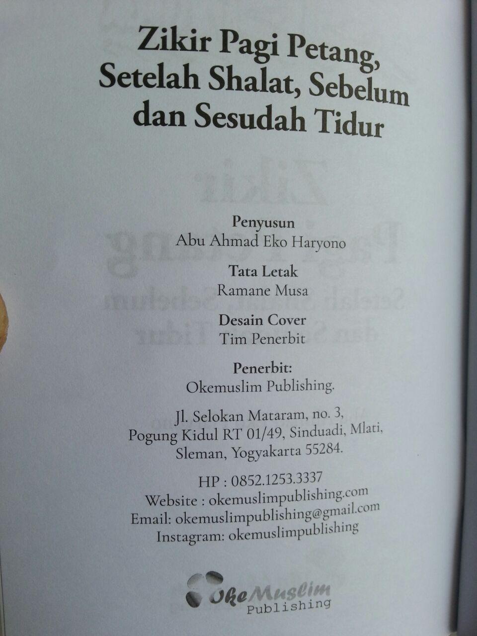 Buku Saku Zikir Pagi Petang Zikir Sesudah Shalat Fardhu Zikir Tidur isi 2