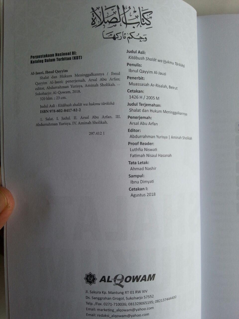 Buku Shalat Dan Hukum Meninggalkannya isi