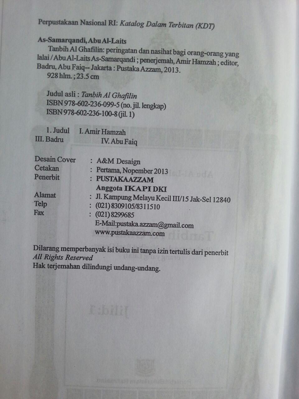 Buku Tanbihul Ghafilin Peringatan Nasihat Bagi Orang Lalai 1 isi