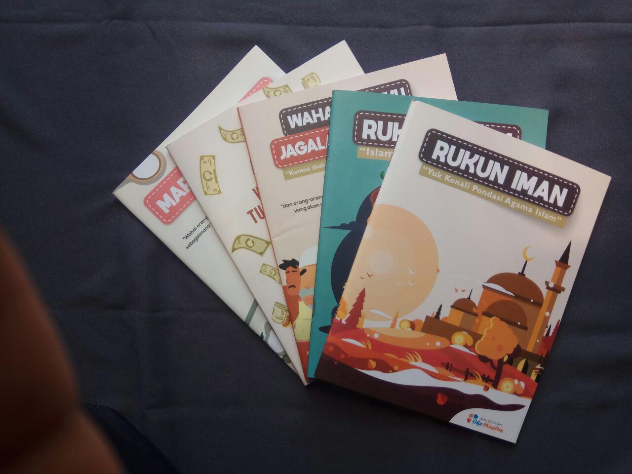 Paket Buku Tulis Islami Anak Pack 10 Buku 5 Cover Tema Rukun Iman Islam cover
