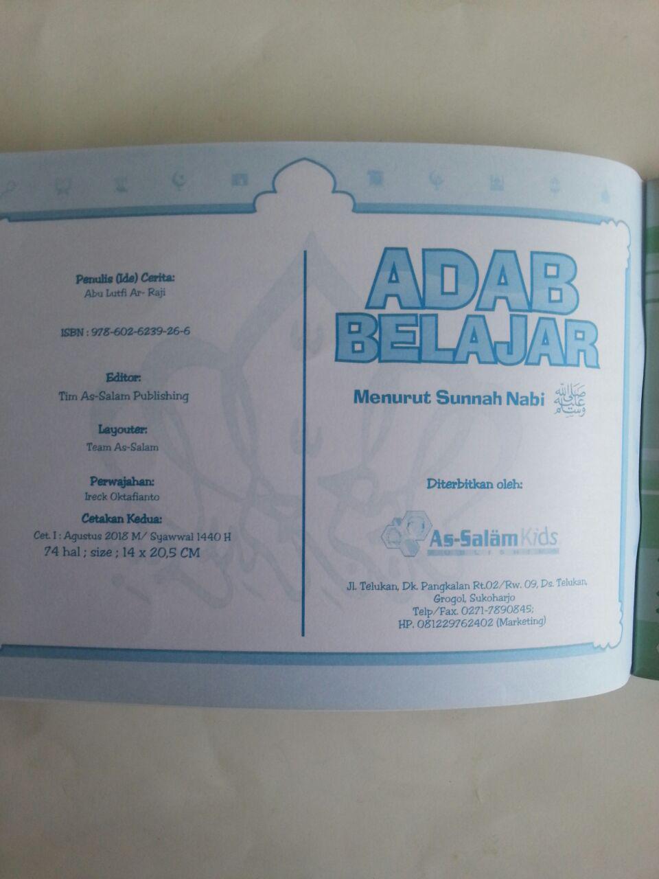 Buku Anak Adab Belajar Menurut Sunnah Nabi isi 2