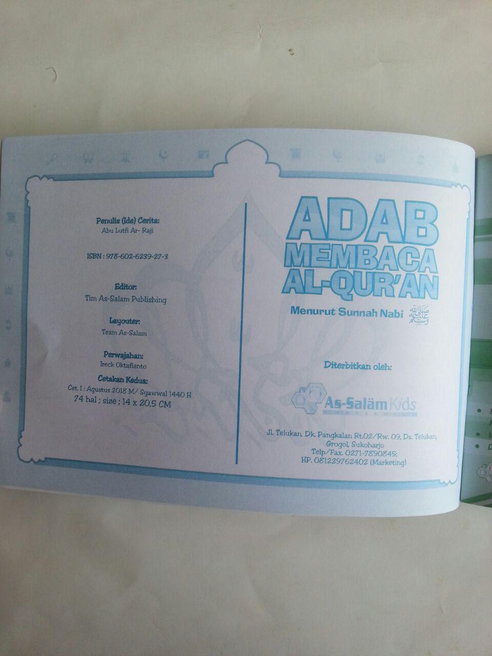 Buku Anak Adab Membaca Al-Qur'an menurut Sunnah Nabi isi 2