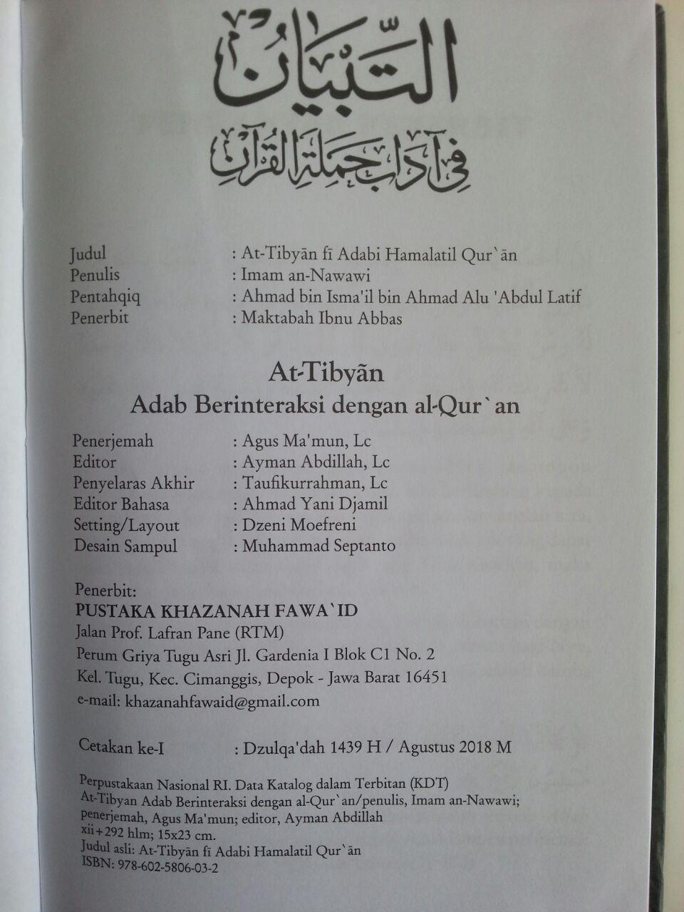Buku At-Tibyan Adab Berinteraksi Dengan Al-Qur'an isi 2