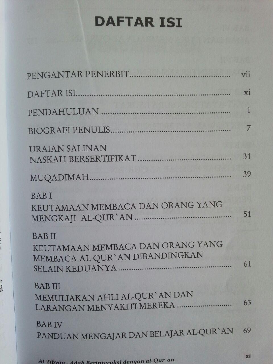 Buku At-Tibyan Adab Berinteraksi Dengan Al-Qur'an isi