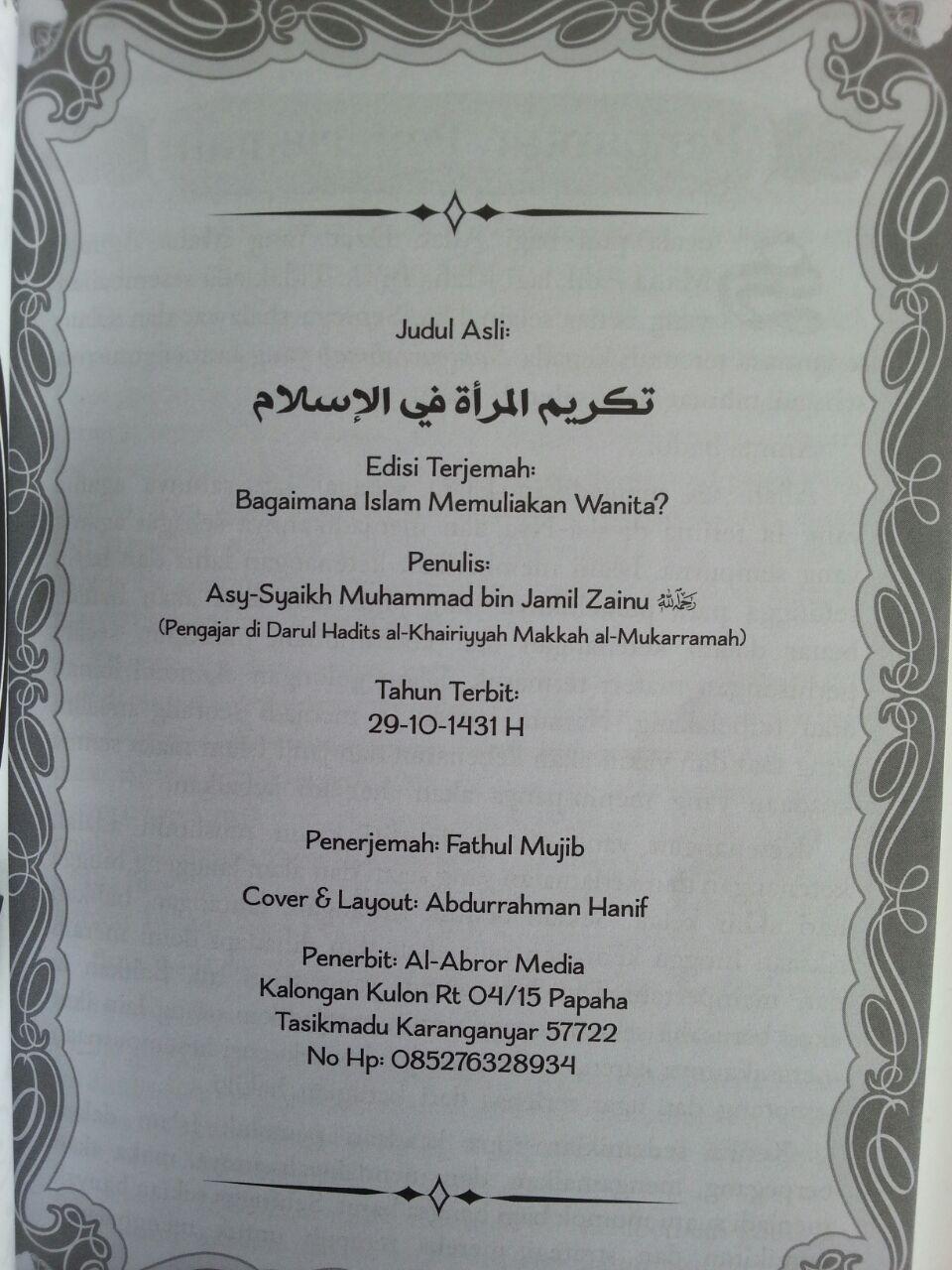 Buku Bagaimana Islam Memuliakan Wanita isi