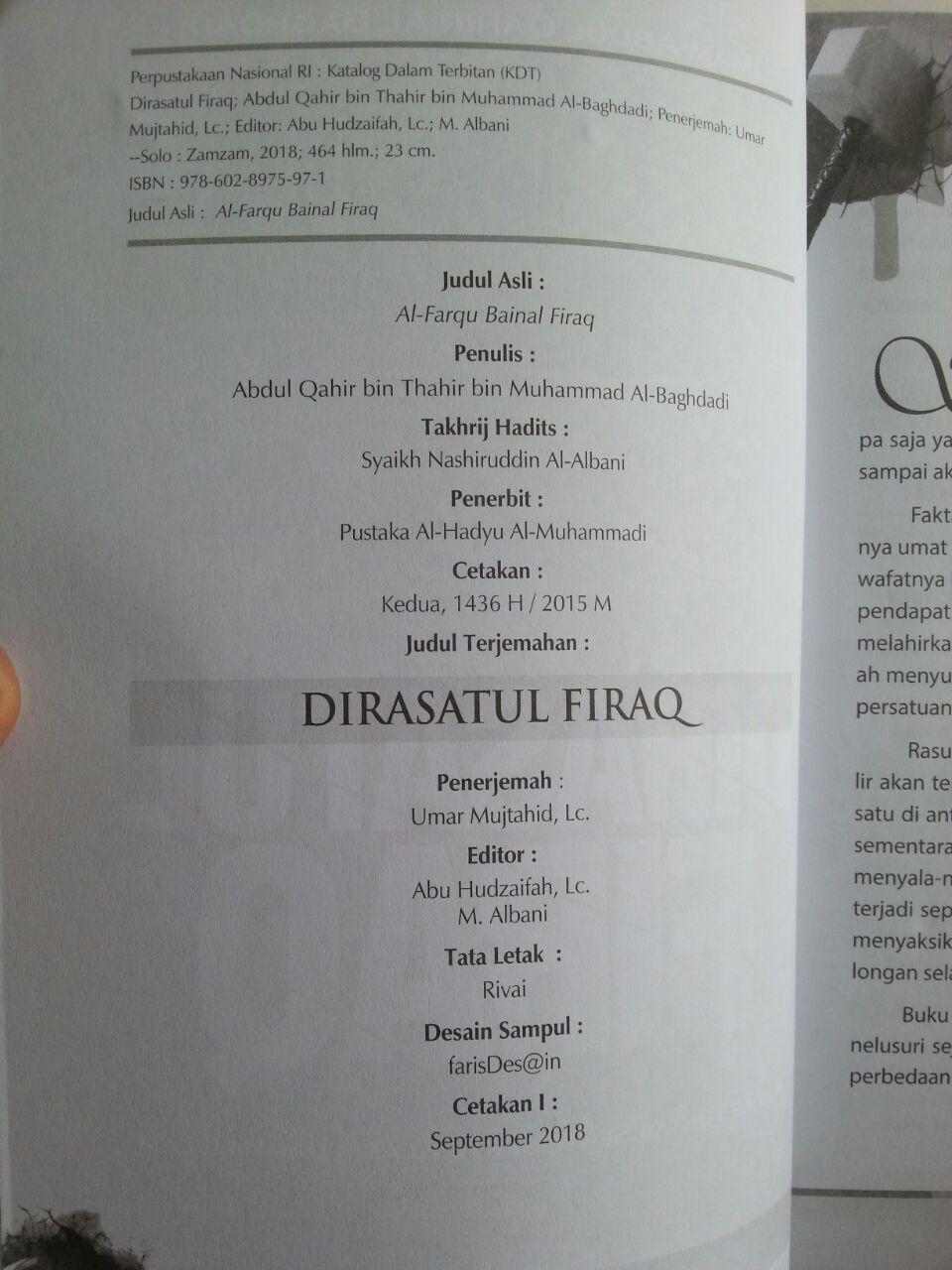 Buku Dirasatul Firaq Kupas Tuntas Sekte-Sekte Klasik Dalam islam isi 2