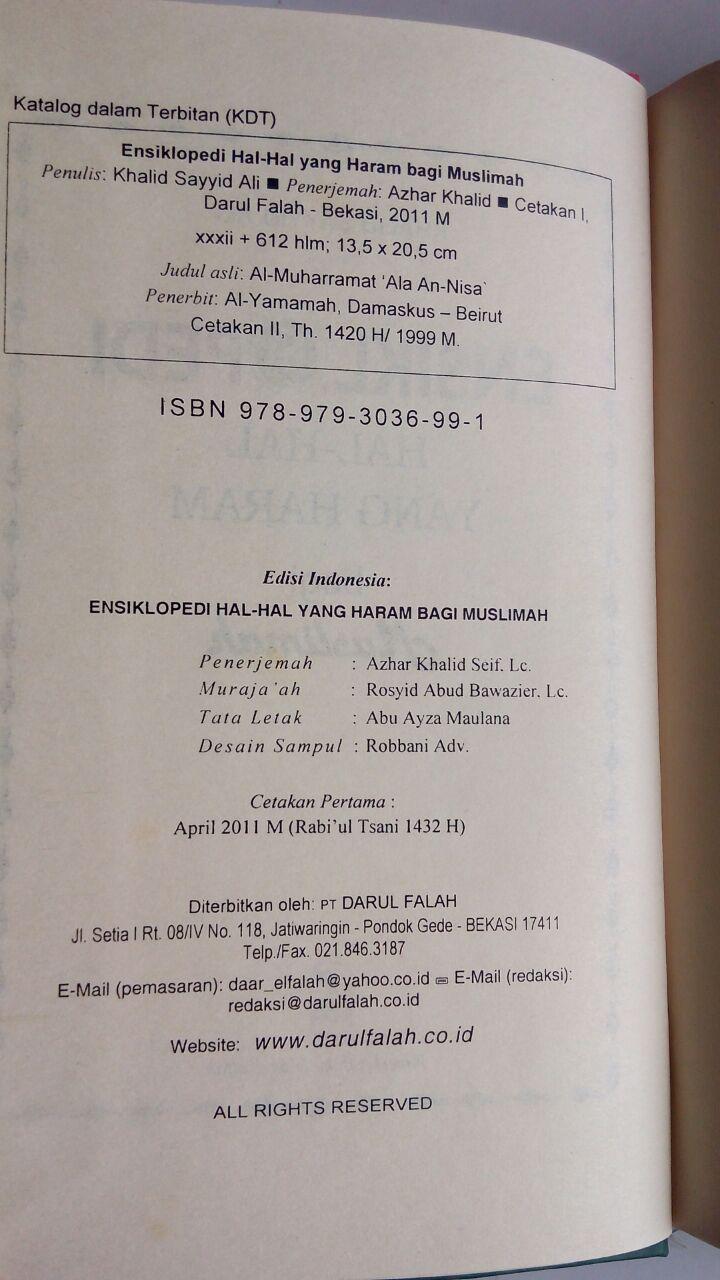 Buku Ensiklopedi Hal-Hal Yang Haram Bagi Muslimah isi 3