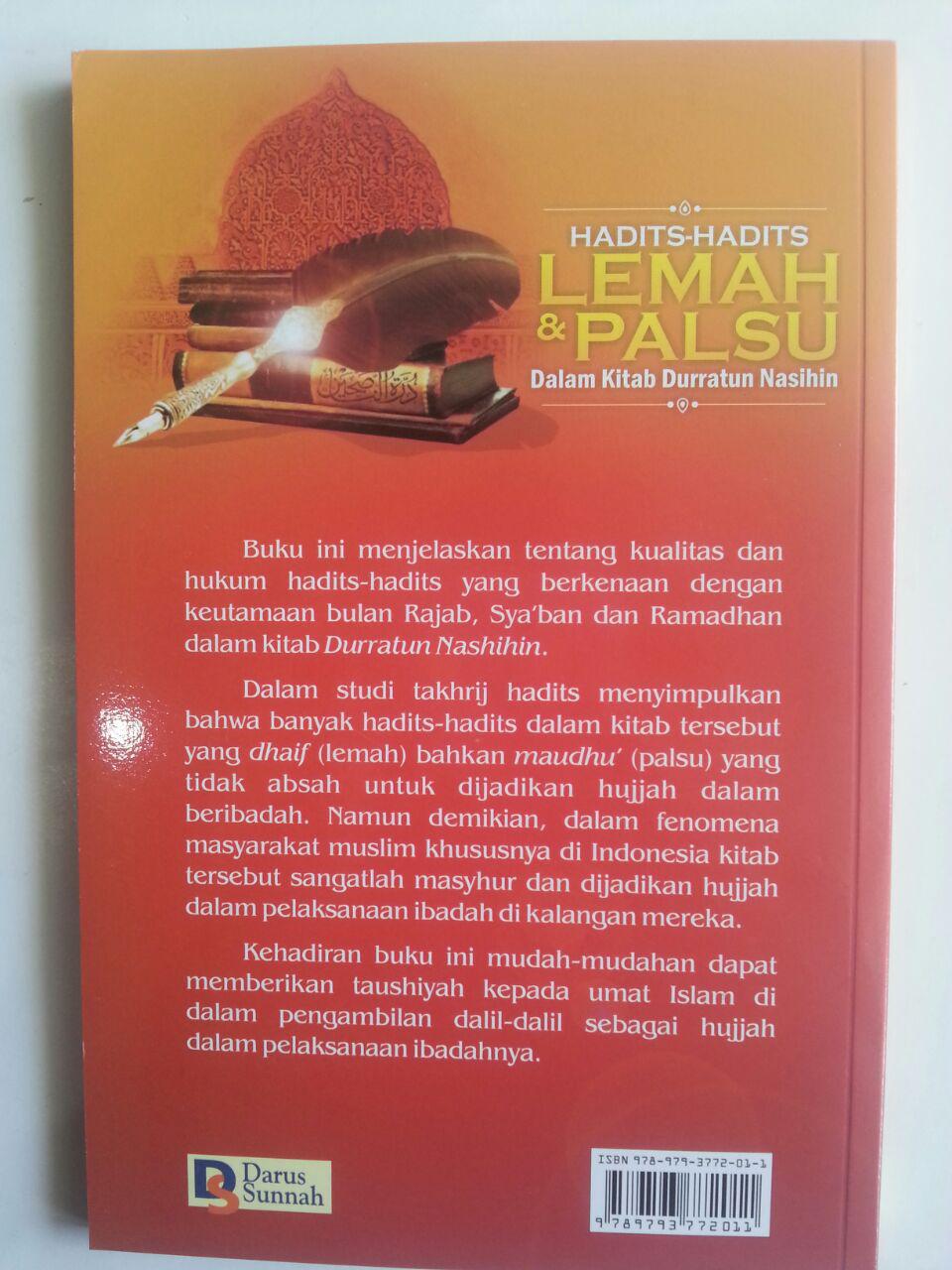 Buku Hadits-Hadits Lemah Dan Palsu Dalam Kitab Durratun Nasihin cover