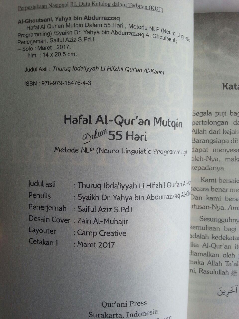 Buku Hafal Al-Qur'an Mutqin Dalam 55 Hari Metode LNP isi