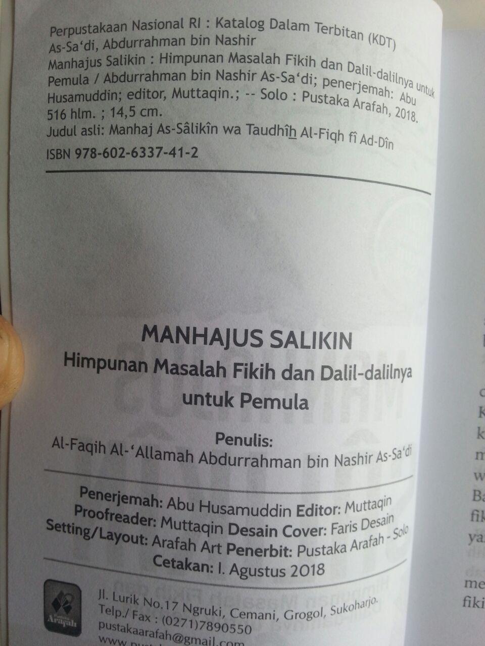 Buku Manhajus Salikin Himpunan Masalah Fikih Dan Dalilnya Untuk Pemula isi