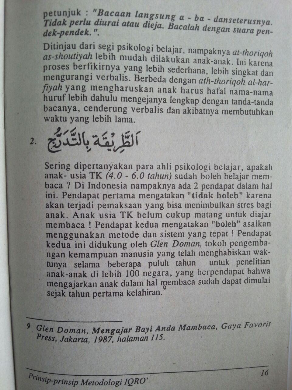 Buku Prinsip-Prinsip Metodologi Buku Iqro Cara Cepat Belajar Membaca Al-Quran isi 2