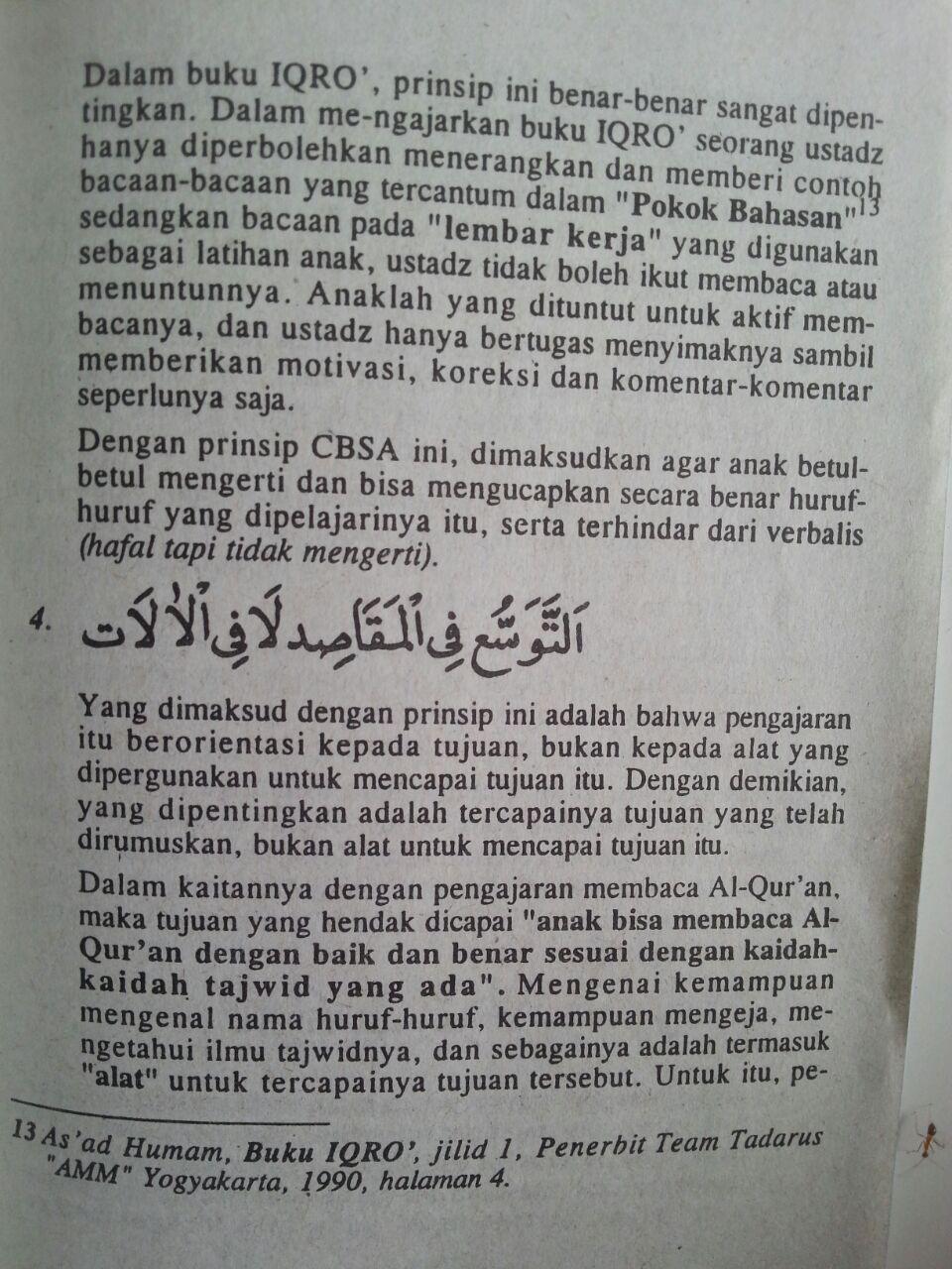 Buku Prinsip-Prinsip Metodologi Buku Iqro Cara Cepat Belajar Membaca Al-Quran isi