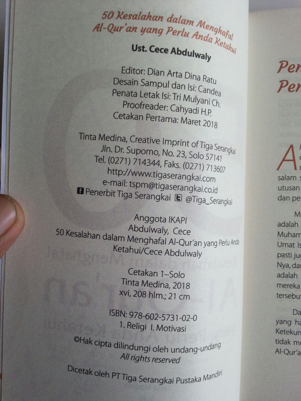 Buku 50 Kesalahan Dalam Menghafal Al-Qur'an Yang Perlu Anda Ketahui isi 2