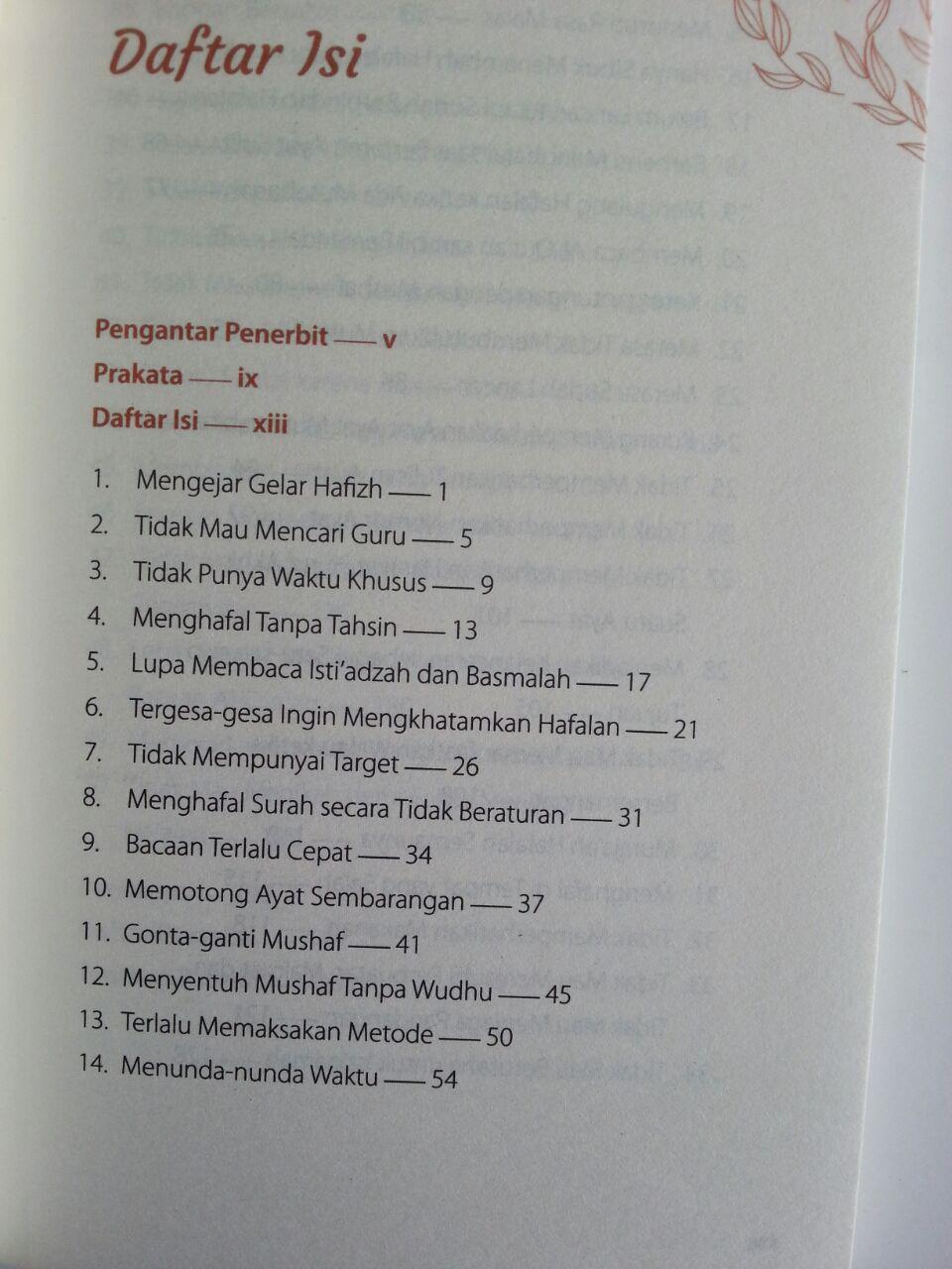 Buku 50 Kesalahan Dalam Menghafal Al-Qur'an Yang Perlu Anda Ketahui isi