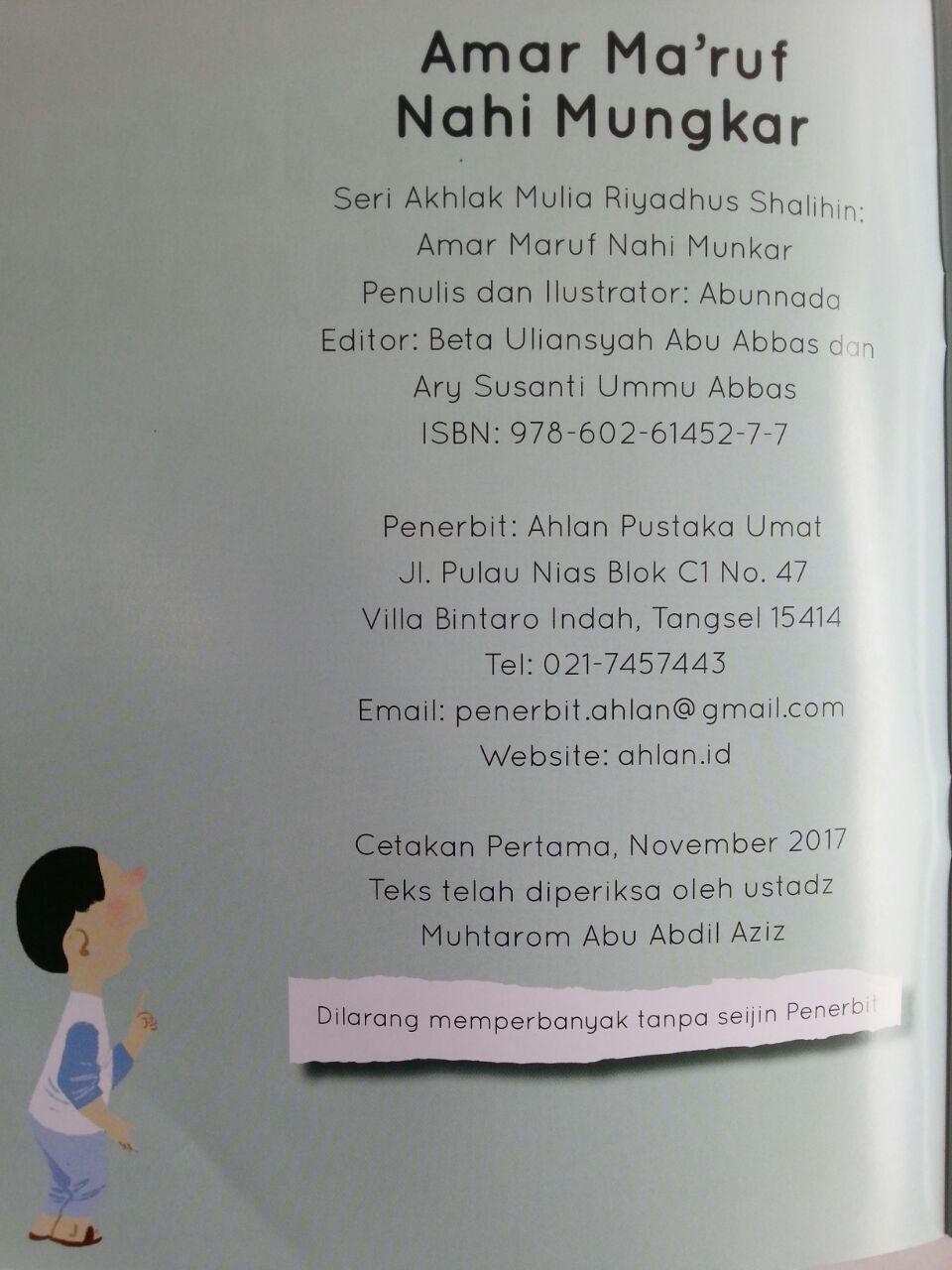Buku Anak Seri Riyadhus Shalihin For Kids Amar Maruf Nahi Munkar isi