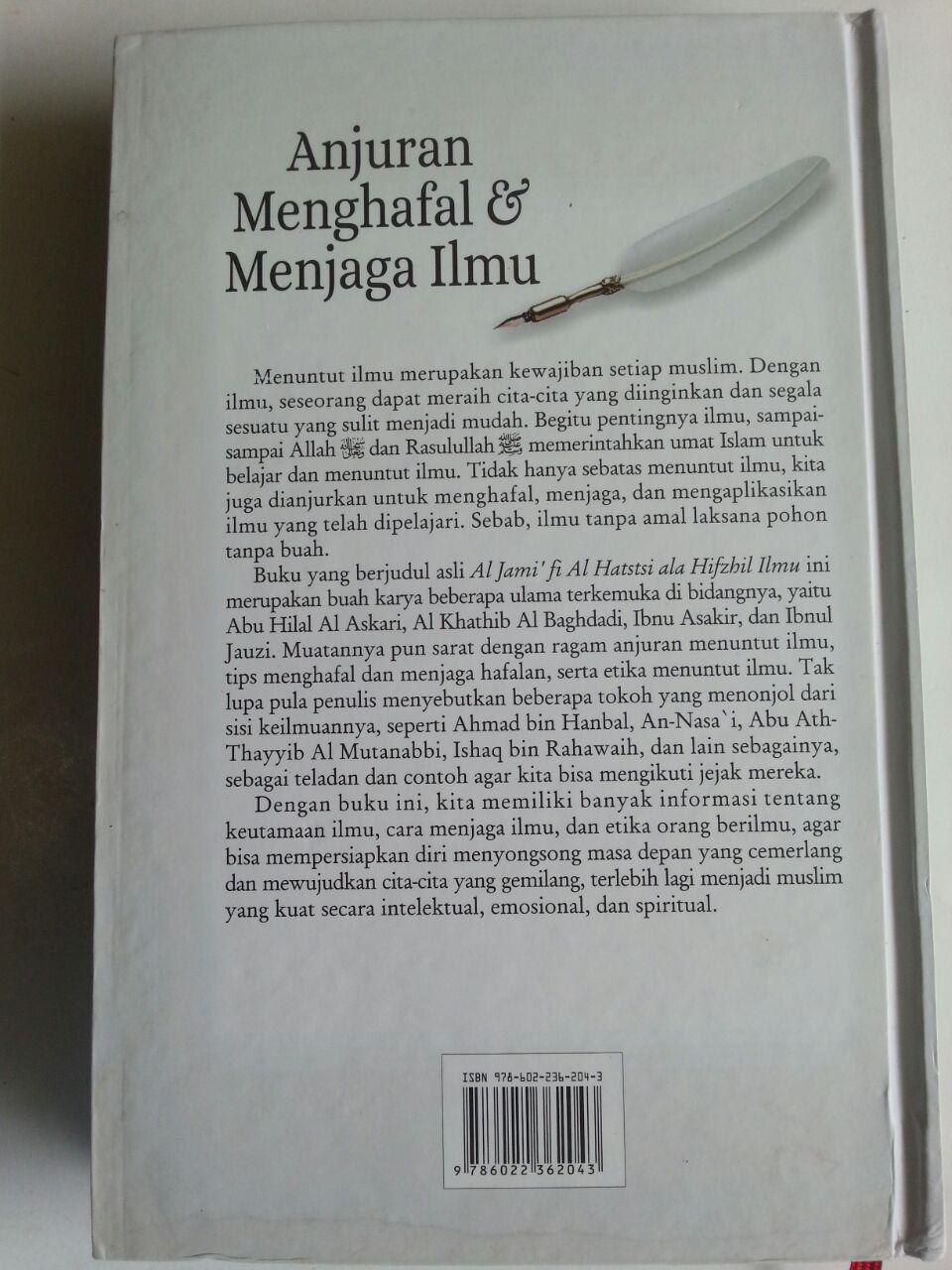 Buku Anjuran Menghafal Dan Menjaga Ilmu cover