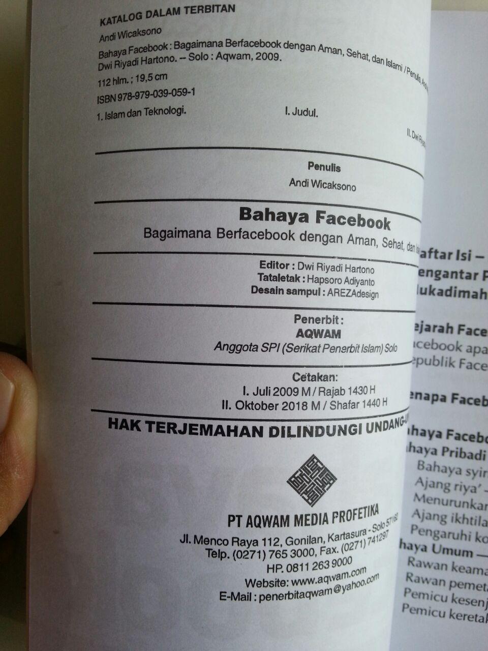 Buku Bahaya Facebook Bagaimana Berfacebook Dengan Aman Sehat Islami isi