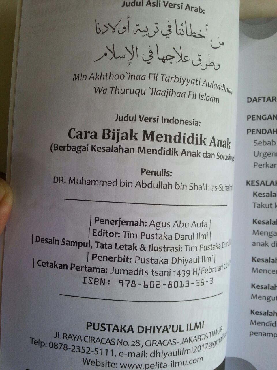 Buku Cara Bijak Mendidik Anak Berbagai Kesalahan Dan Solusi isi